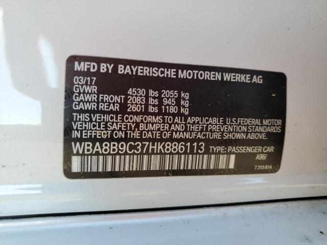 2017 BMW 330 I - WBA8B9C37HK886113