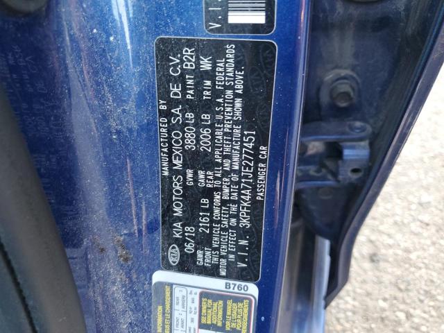 3KPFK4A71JE277451 KIA FORTE LX