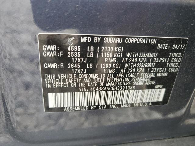 4S4BSAAC6H3391386 | 2017 SUBARU OUTBACK 2.