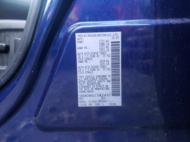 5N1DR2BN1LC582457 Nissan Pathfinder Sv