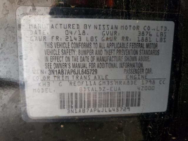 3N1AB7AP6JL645729 Nissan SENTRA S