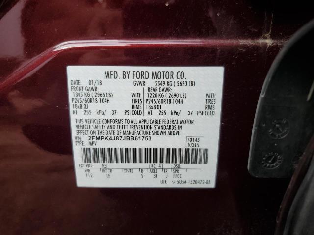 2FMPK4J87JBB61753 Ford EDGE SEL