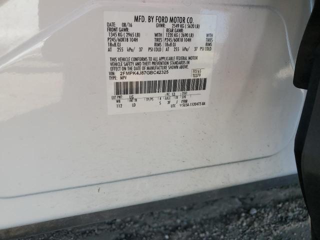 2FMPK4J87GBC42325 2016 FORD EDGE, photo no. 12