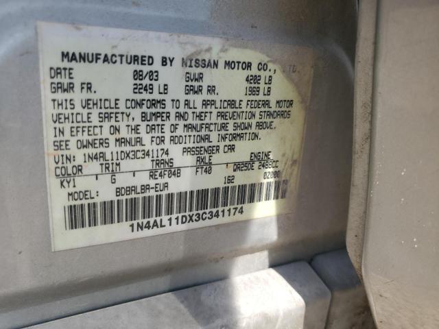 2003 Nissan Altima Base VIN: 1N4AL11DX3C341174 Lot: 45351604