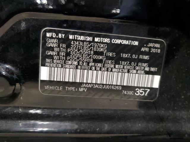 JA4AP3AU2JU016269 Mitsubishi Outlander Sport Es