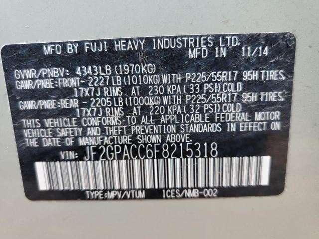 JF2GPACC6F8215318 Subaru Xv Crosstrek 2.0 Premium