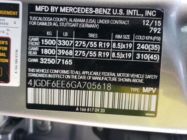 VIN 4JGDF6EE6GA705618 2016 Mercedes-Benz GL-Class, ... no.13