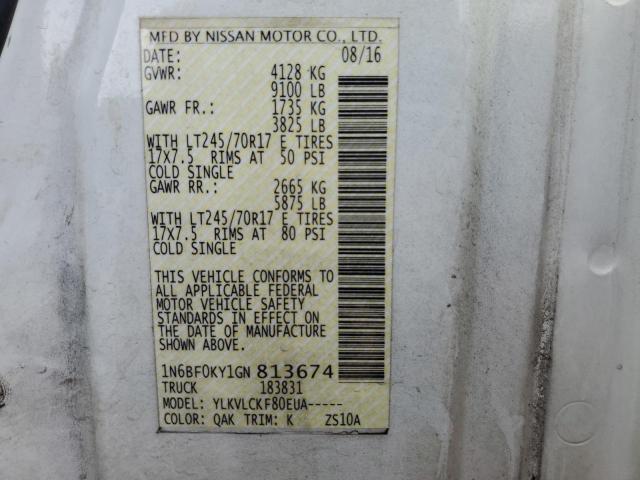 2016 NISSAN NV 1500 S - 1N6BF0KY1GN813674