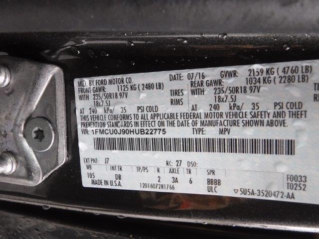 2017 FORD ESCAPE TIT - 1FMCU0J90HUB22775