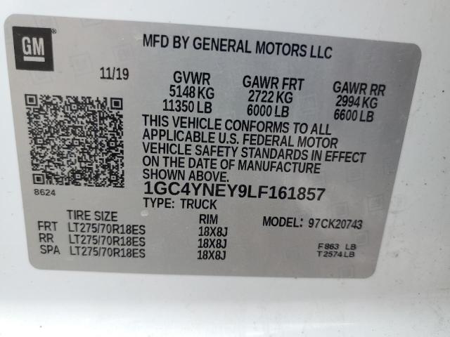 2020 CHEVROLET 2500 1GC4YNEY9LF161857