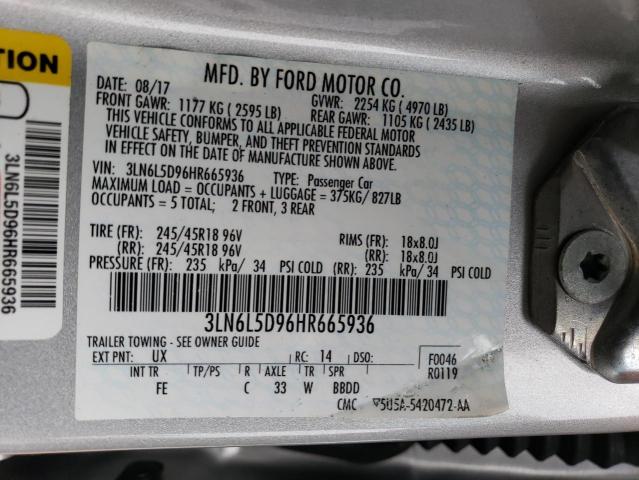 3LN6L5D96HR665936 Lincoln MKZ SELECT