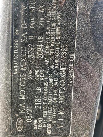 3KPF24AD8ME372325 KIA FORTE FE