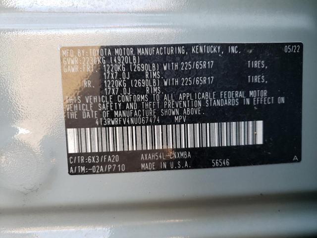 2022 TOYOTA RAV4 XLE - 4T3RWRFV4NU067474
