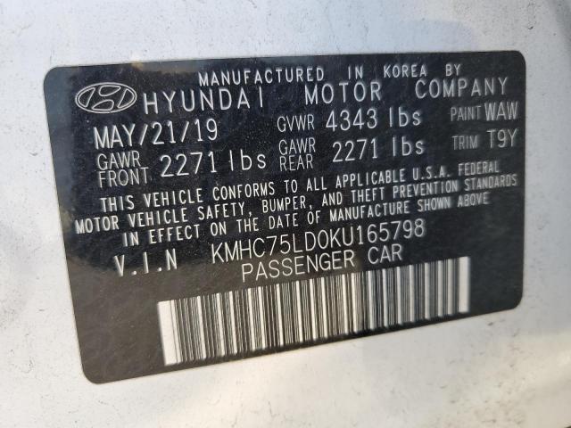 KMHC75LD0KU165798 Hyundai Ioniq Limited