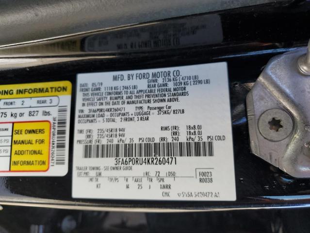 3FA6P0RU4KR260471 Ford Fusion TIT 10