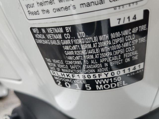 2015 HONDA PCX 150 - RLHKF1805FY001141