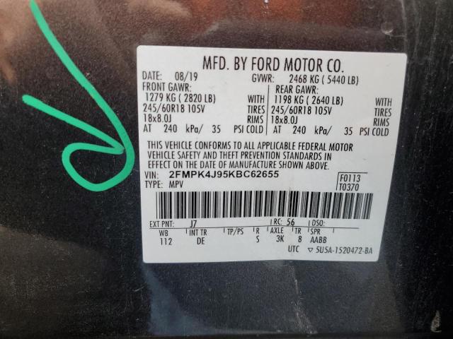 2FMPK4J95KBC62655 2019 FORD EDGE, photo no. 13