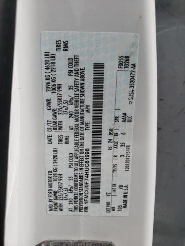 1FMCU0F74HUC81998 Ford ESCAPE S
