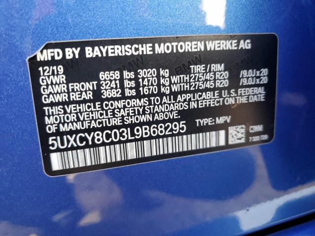 VIN 5UXCY8C03L9B68295 2020 BMW X6, M50I no.13