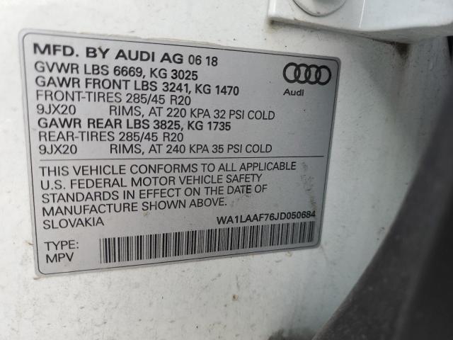 WA1LAAF76JD050684 2018 AUDI Q7, photo no. 14