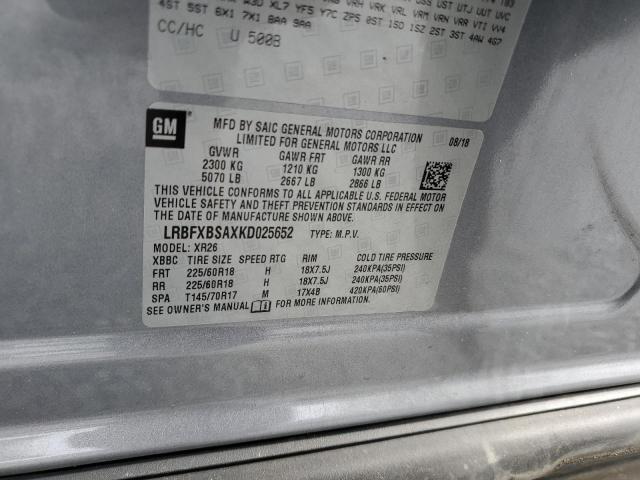 LRBFXBSAXKD025652 Buick Envision Preferred