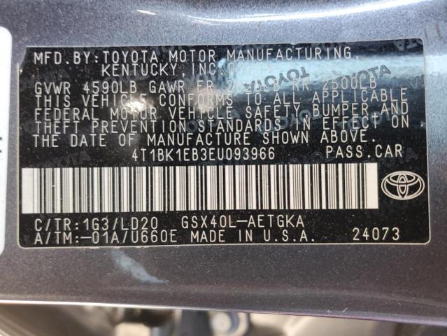 4T1BK1EB3EU093966 Toyota Avalon Base