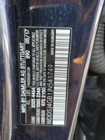 WDDSJ4GB1JN541749 Mercedes-Benz CLA 250 4MATIC