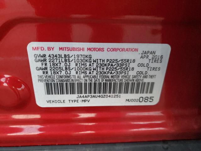 JA4AP3AU4GZ041251 | 2016 MITSUBISHI OUTLANDER