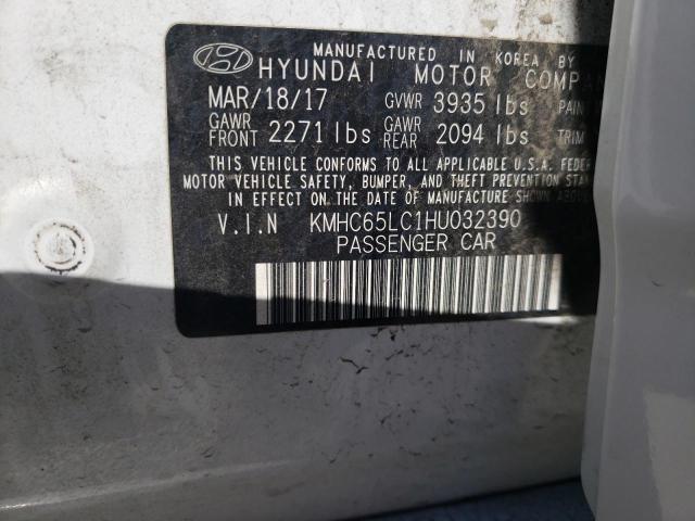 2017 HYUNDAI IONIQ BLUE - KMHC65LC1HU032390