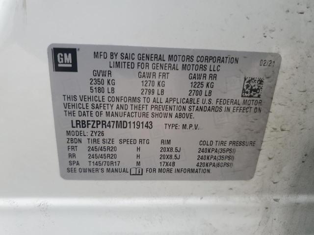 LRBFZPR47MD119143 Buick Envision Essence