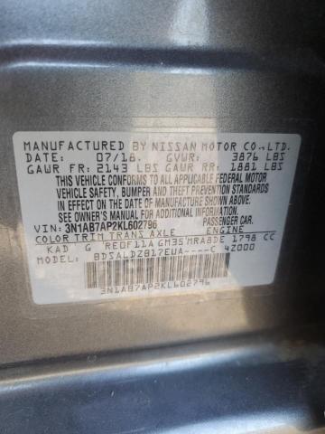3N1AB7AP2KL602796 Nissan SENTRA S