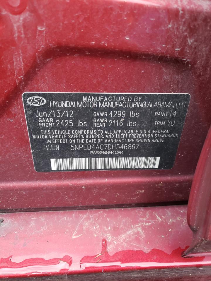 5NPEB4AC7DH546867 2013 Hyundai Sonata Gls