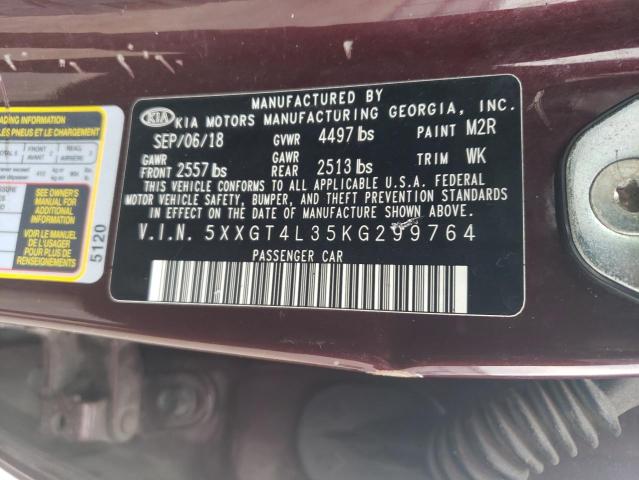 5XXGT4L35KG299764 KIA Optima Lx