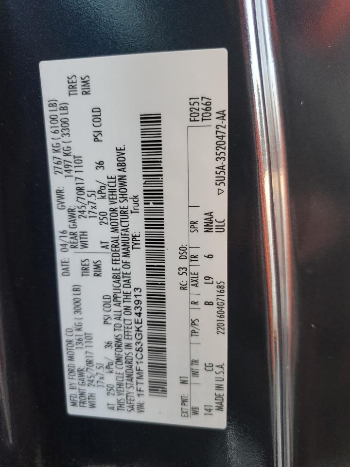 1FTMF1C83GKE43913 FORD All Models 2016