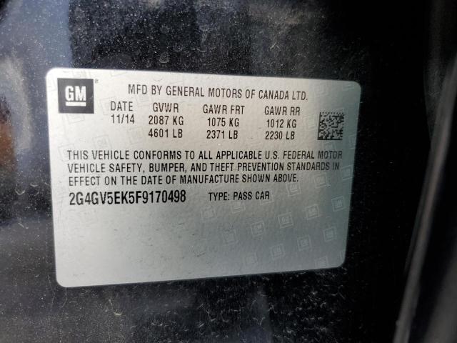 2G4GV5EK5F9170498 Buick Regal