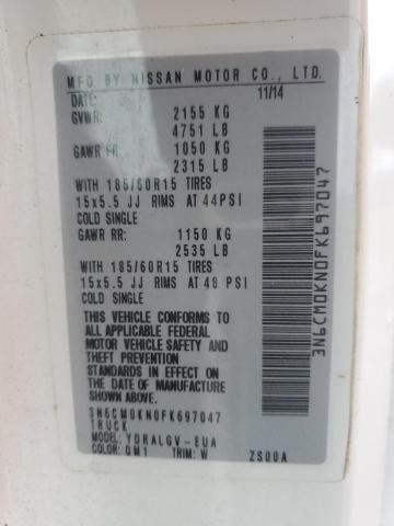 3N6CM0KN0FK697047 Nissan NV200 2.5S