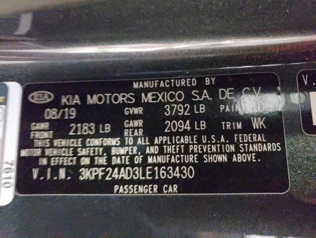 3KPF24AD3LE163430 KIA FORTE FE