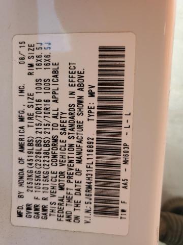 5J6RM4H31FL116892 Honda CR-V LX