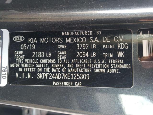 3KPF24AD7KE125309 | 2019 KIA FORTE FE