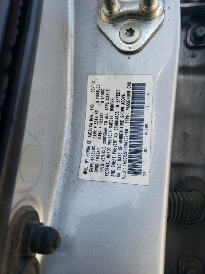 1HGCR2F39DA007496 2013 Honda Accord Lx 1HGCR2F39DA007496 2013 Honda Accord Lx