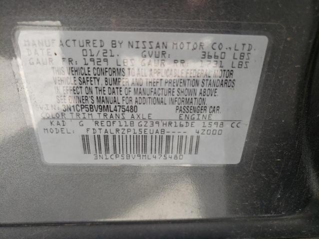3N1CP5BV9ML475480 Nissan KICKS S