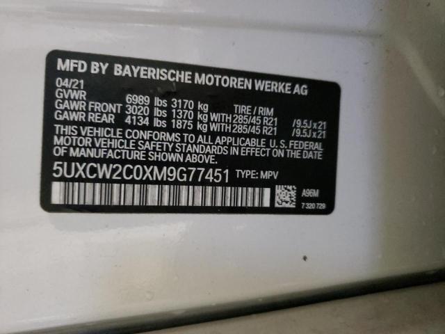 VIN 5UXCW2C0XM9G77451 2021 BMW X7, Xdrive40I no.13