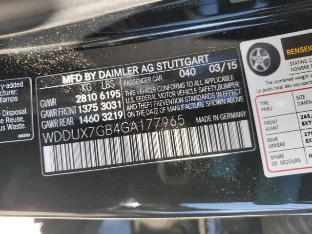 2016 MERCEDES-BENZ S MERCEDES - WDDUX7GB4GA177965