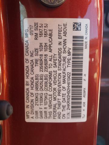 2HKRW2H92HH610422 Honda Cr-v Touring