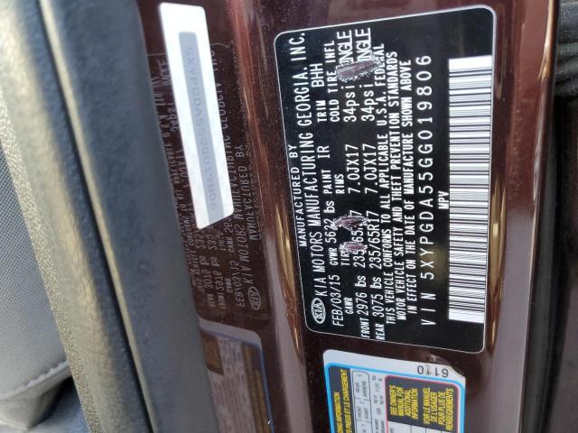 5XYPGDA55GG019806 KIA SORENTO LX