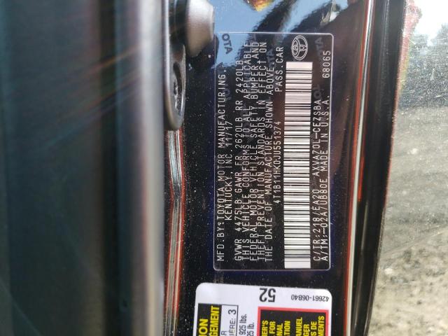 2018 TOYOTA CAMRY L/LE 4T1B11HK0JU551374