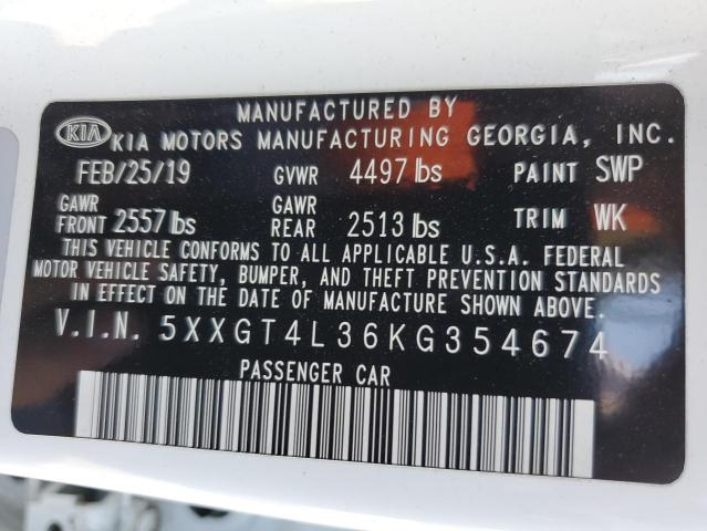 5XXGT4L36KG354674 KIA Optima Lx