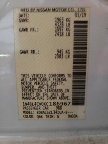 1N4BL4CV0KC186967 Nissan ALTIMA SR