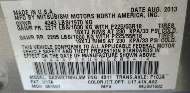 4A4AP3AU9EE005414 Mitsubishi Outlander Sport Es