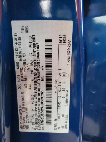 1FMCU9GD3JUC69792 Ford ESCAPE SE